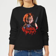 Chucky Wanna Play Womens Sweatshirt Black 3Xl chucky kopen in de aanbieding