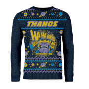 Marvel Zavvi Exclusive Avengers Thanos Knitted Christmas Jumper Navy S marvel kopen in de aanbieding