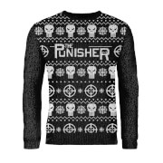 Marvel Zavvi Exclusive Punisher Knitted Christmas Jumper Black L marvel kopen in de aanbieding