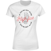 Halloween High Five If Youre Not Alive Womens T Shirt White S White Halloween High Five If Youre Not Alive Womens T Shirt White S White