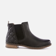 Image of Barbour Women's Abigail Leather Quilted Chelsea Boots - Black - UK