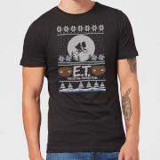 Image of E.T. the Extra-Terrestrial Christmas Men's T-Shirt - Black - S - Black