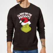 Image of The Grinch Im Here for The Presents Christmas Sweater - Black - S - Black