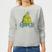 Dr Seuss The Grinch Face Womens Christmas Sweatshirt Grey 3Xl dr seuss kopen in de aanbieding