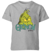 The Grinch Face Kids Christmas T Shirt Grey 11 12 Years the grinch kopen in de aanbieding