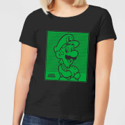 Nintendo Super Mario Luigi Retro Line Art Womens T Shirt Black Xl nintendo kopen in de aanbieding