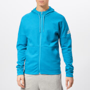 Adidas Mens Id Stadium Full Zip Hoody Shock Cyan L Blue adidas kopen in de aanbieding