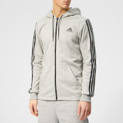 Adidas Mens Must Haves 3 Stripe Full Zip Hoody Grey Heather Xl adidas kopen in de aanbieding