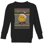 Image of Smiley World Have A Smiley Holiday Kids Christmas Sweater - Black - 3-4 Years - Black