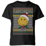Image of Smiley World Have A Smiley Holiday Kids Christmas T-Shirt - Black - 3-4 Years - Black