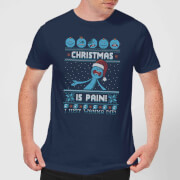 T-Shirt de Noël Homme Rick et Morty - Mr Meeseeks Pain - Bleu Marine - S - Navy