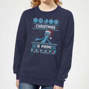 Pull de Noël Homme Rick et Morty - Mr Meeseeks Pain - Bleu Marine - S - Navy