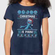 T-Shirt de Noël Homme Rick et Morty - Mr Meeseeks Pain - Bleu Marine - L - Navy