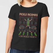 Rick and Morty Pickle Rick Women's Christmas T-Shirt - Black - S - Noir