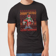 T-Shirt de Noël Homme Johnny Bravo Johnny Bravo Motifs Festifs - Noir - XL - Noir
