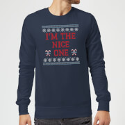 Im The Nice One Christmas Sweatshirt Navy Xl christmas kopen in de aanbieding