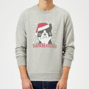 French Kisses Christmas Sweatshirt Grey Xxl christmas kopen in de aanbieding