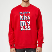 Merry Kissmyass Christmas Sweatshirt Red M christmas kopen in de aanbieding