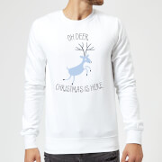 Oh Deer Christmas Is Here Sweatshirt White Xl christmas kopen in de aanbieding