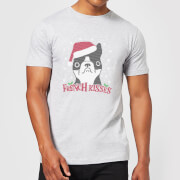 French Kisses Mens Christmas T Shirt Grey 3Xl christmas kopen in de aanbieding