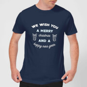 We Wish You A Merry Christmas And A Happy New Year Mens T Shirt Navy Xxl christmas kopen in de aanbieding