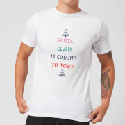 Santa Claus Is Coming To Town Mens Christmas T Shirt White L christmas kopen in de aanbieding