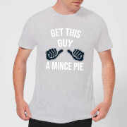 Get This Guy A Mince Pie Mens Christmas T Shirt Grey Xl christmas kopen in de aanbieding