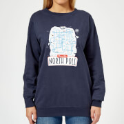Womens Christmas Sweatshirt Navy Xs christmas kopen in de aanbieding