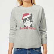 French Kisses Womens Christmas Sweatshirt Grey M christmas kopen in de aanbieding