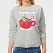 Merry Slothmas Womens Christmas Sweatshirt Grey 3Xl christmas kopen in de aanbieding
