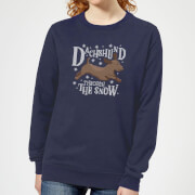 Dachshund Through The Snow Womens Christmas Sweatshirt Navy S christmas kopen in de aanbieding Dachshund Through The Snow Womens Christmas Sweatshirt Navy S christmas kopen in de aanbieding