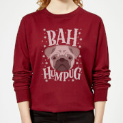Bah Humpug Womens Christmas Sweatshirt Burgundy Xxl christmas kopen in de aanbieding