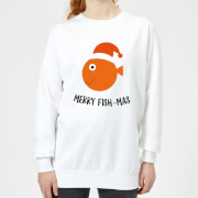 Merry Fish Mas Womens Christmas Sweatshirt White Xxl christmas kopen in de aanbieding
