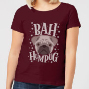 Bah Humpug Womens Christmas T Shirt Burgundy Xs christmas kopen in de aanbieding
