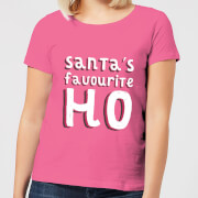 Santas Favourite Ho Womens Christmas T Shirt Pink M christmas kopen in de aanbieding