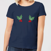 Holly Womens Christmas T Shirt Navy S christmas kopen in de aanbieding