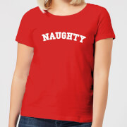 Naughty Womens Christmas T Shirt Red Xs christmas kopen in de aanbieding