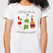 Image of Getting Into The Christmas Spirit Women's Christmas T-Shirt - White - 3XL - White