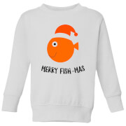 Merry Fish Mas Kids Christmas Sweatshirt White 9 10 Years christmas kopen in de aanbieding