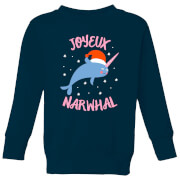 Joyeux Narwhal Kids Christmas Sweatshirt Navy 5 6 Years christmas kopen in de aanbieding