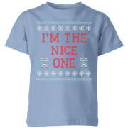 Im The Nice One Kids Christmas T Shirt Sky Blue 9 10 Years christmas kopen in de aanbieding