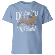 Dachshund Through The Snow Kids Christmas T Shirt Sky Blue 5 6 Years christmas kopen in de aanbieding
