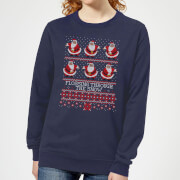Christmas Flossing Through The Snow Womens Sweatshirt Navy Xs christmas kopen in de aanbieding Christmas Flossing Through The Snow Womens Sweatshirt Navy Xs christmas kopen in de aanbieding