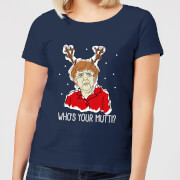 Whos Your Mutti Womens Christmas T Shirt Navy S alternative christmas kopen in de aanbieding