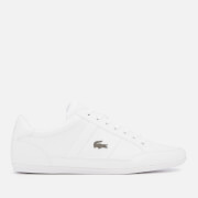 Image of Lacoste Men's Chaymon Bl 1 Leather Low Profile Trainers - White/White - UK 7