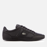 Image of Lacoste Men's Chaymon Bl 1 Leather Low Profile Trainers - Black/Black - UK 7