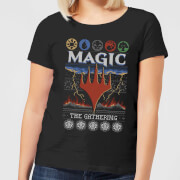 Image of Magic The Gathering Colours Of Magic Knit Women's Christmas T-Shirt - Black - S - Black
