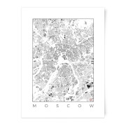 City Art Black And White Moscow Map Print A4 city art kopen in de aanbieding