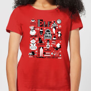 Elf Womens Christmas T Shirt Red L elf kopen in de aanbieding