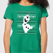 Disney Frozen Olaf Dancing Womens Christmas T Shirt Kelly Green Xs disney frozen kopen in de aanbieding